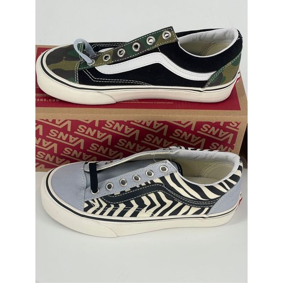 Vans Sneakers Style 36 Mismatch Zebra Camo Women's Size 5 New - Picture 1 of 10
